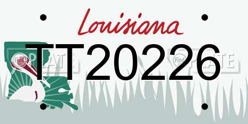 TT20226 Louisiana License Plate