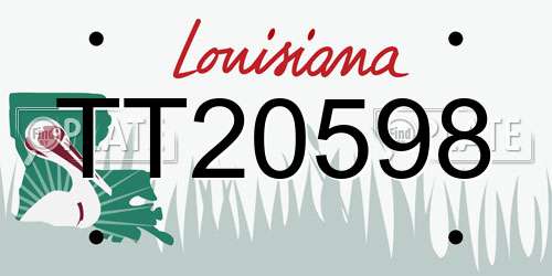 TT20598 Louisiana License Plate
