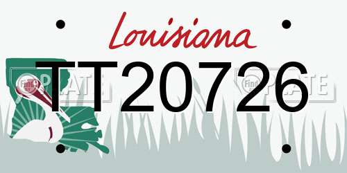 TT20726 Louisiana License Plate