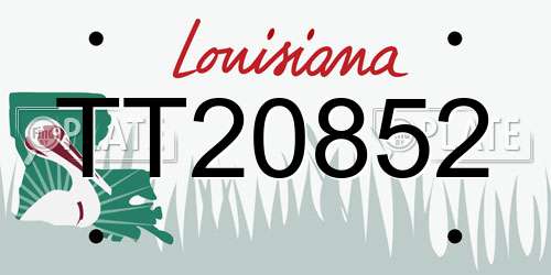 TT20852 Louisiana License Plate