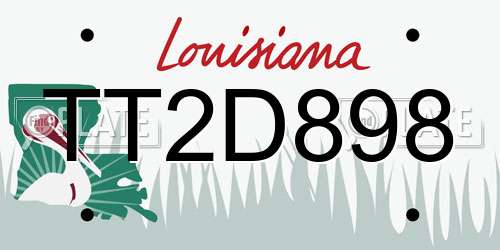 TT2D898 Louisiana License Plate