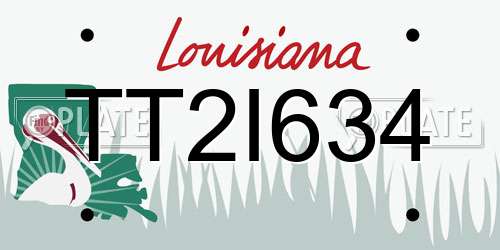 TT2I634 Louisiana License Plate