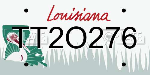 TT2O276 Louisiana License Plate