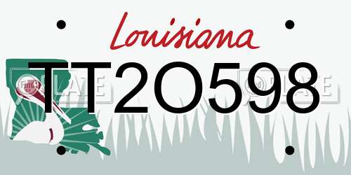 TT2O598 Louisiana License Plate