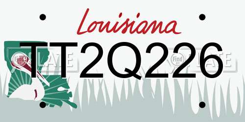 TT2Q226 Louisiana License Plate
