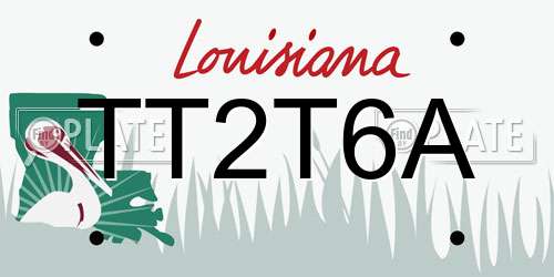 TT2T6A Louisiana License Plate