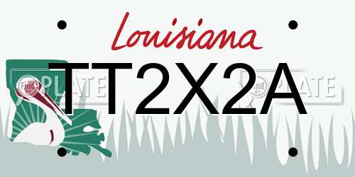 TT2X2A Louisiana License Plate