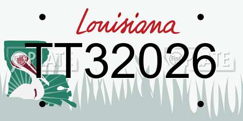 TT32026 Louisiana License Plate