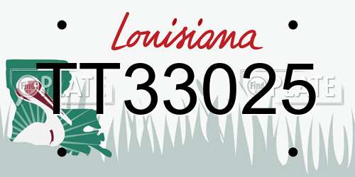 TT33025 Louisiana License Plate