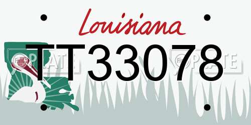 TT33078 Louisiana License Plate