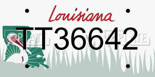 TT36642 Louisiana License Plate