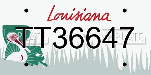 TT36647 Louisiana License Plate