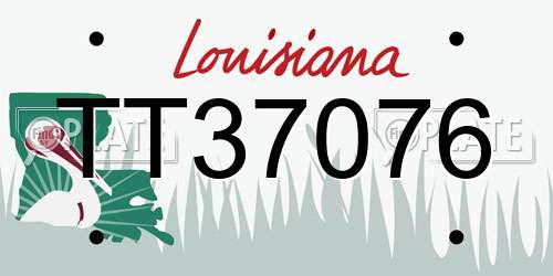 TT37076 Louisiana License Plate
