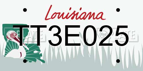 TT3E025 Louisiana License Plate