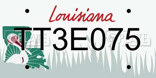 TT3E075 Louisiana License Plate