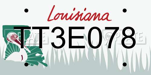 TT3E078 Louisiana License Plate