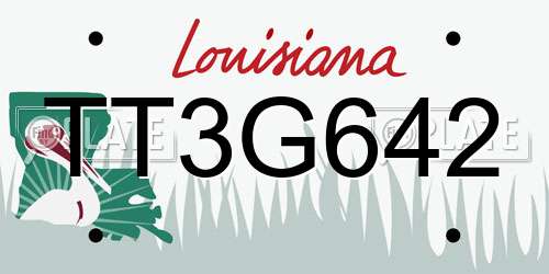 TT3G642 Louisiana License Plate
