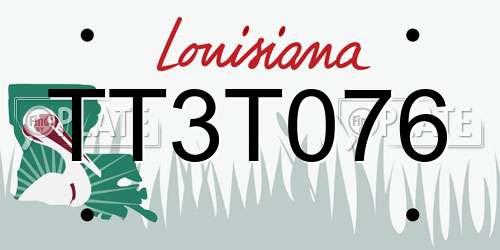 TT3T076 Louisiana License Plate