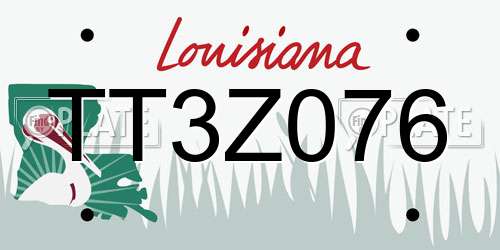 TT3Z076 Louisiana License Plate
