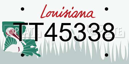 TT45338 Louisiana License Plate