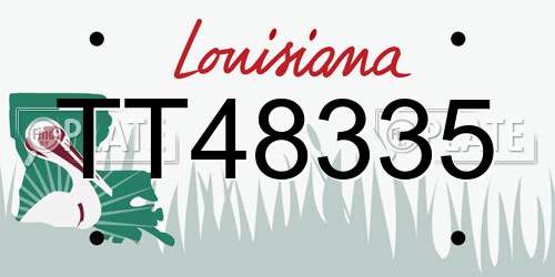 TT48335 Louisiana License Plate