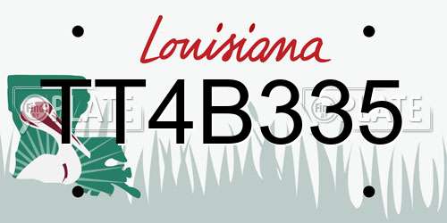 TT4B335 Louisiana License Plate