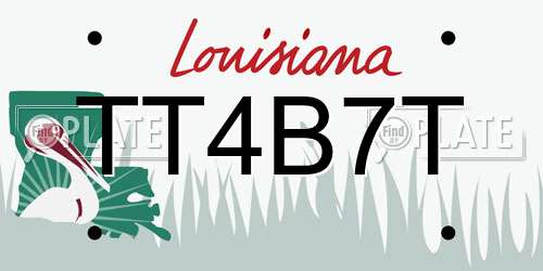 TT4B7T Louisiana License Plate