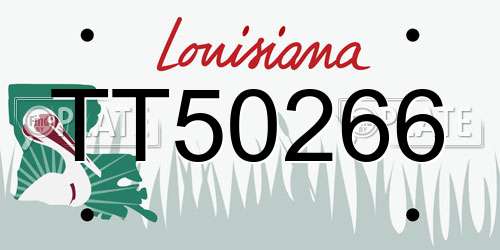 TT50266 Louisiana License Plate