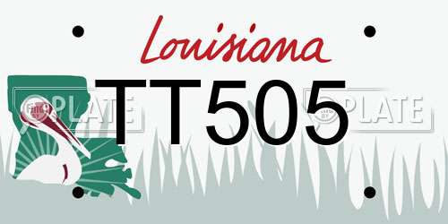 TT505 Louisiana License Plate
