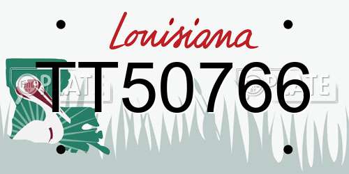 TT50766 Louisiana License Plate