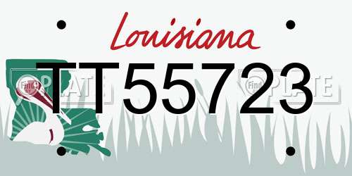 TT55723 Louisiana License Plate