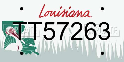 TT57263 Louisiana License Plate
