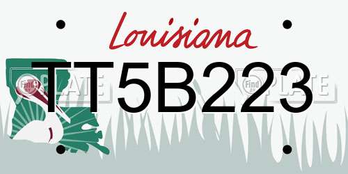TT5B223 Louisiana License Plate
