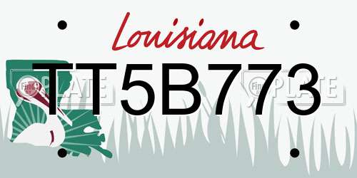 TT5B773 Louisiana License Plate