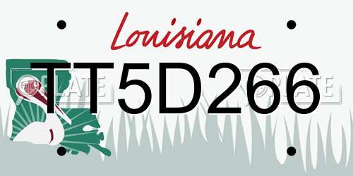TT5D266 Louisiana License Plate