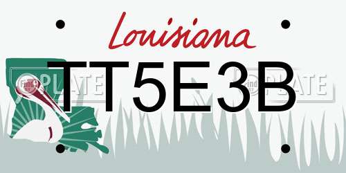 TT5E3B Louisiana License Plate