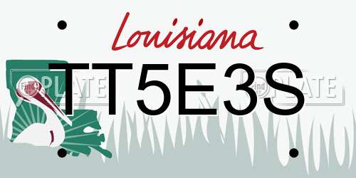 TT5E3S Louisiana License Plate