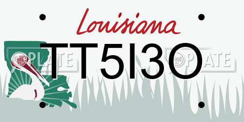 TT5I3O Louisiana License Plate