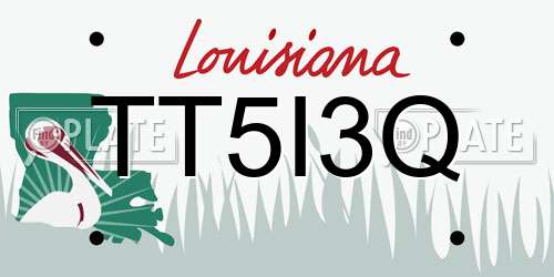 TT5I3Q Louisiana License Plate