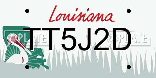 TT5J2D Louisiana License Plate