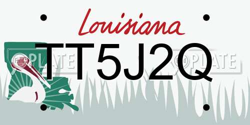TT5J2Q Louisiana License Plate