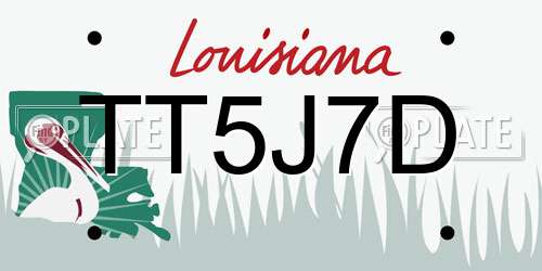 TT5J7D Louisiana License Plate