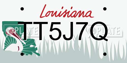 TT5J7Q Louisiana License Plate