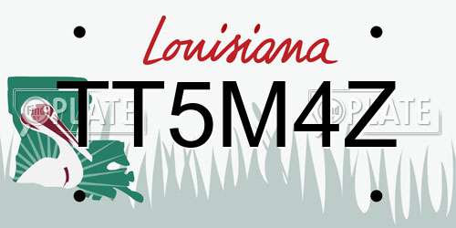 TT5M4Z Louisiana License Plate