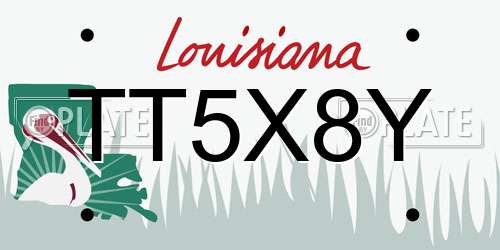 TT5X8Y Louisiana License Plate