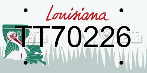 TT70226 Louisiana License Plate