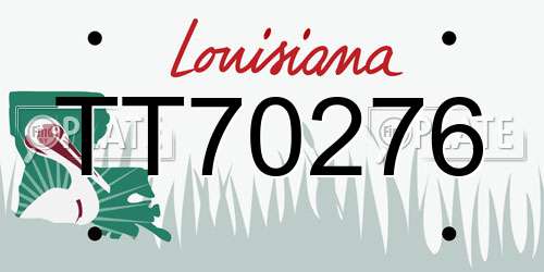 TT70276 Louisiana License Plate