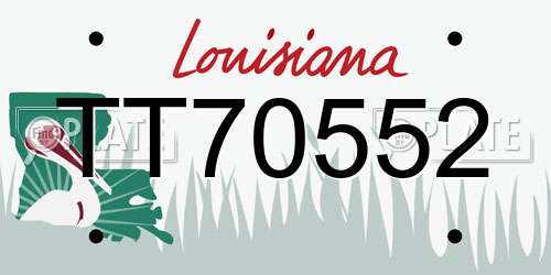 TT70552 Louisiana License Plate