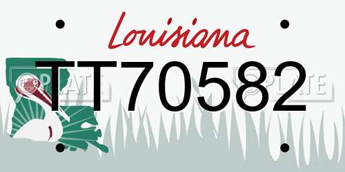 TT70582 Louisiana License Plate