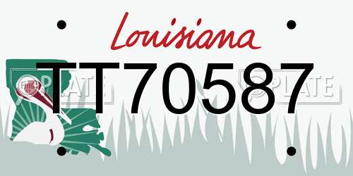 TT70587 Louisiana License Plate